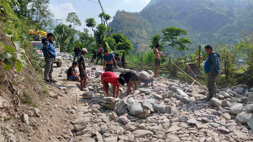 Road construction team